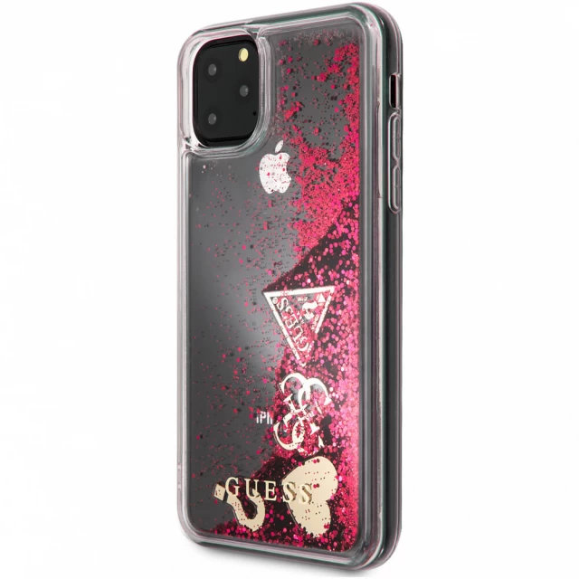 Чохол Guess Glitter Hearts для iPhone 11 Pro Max Raspberry (GUHCN65GLHFLRA)