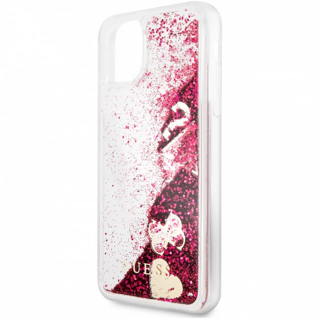 Чехол Guess Glitter Hearts для iPhone 11 Pro Max Raspberry (GUHCN65GLHFLRA)