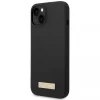 Чехол Guess Silicone Logo Plate для iPhone 14 Black with MagSafe (GUHMP14SSBPLK)
