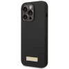 Чохол Guess Silicone Logo Plate для iPhone 14 Pro Max Black with MagSafe (GUHMP14XSBPLK)