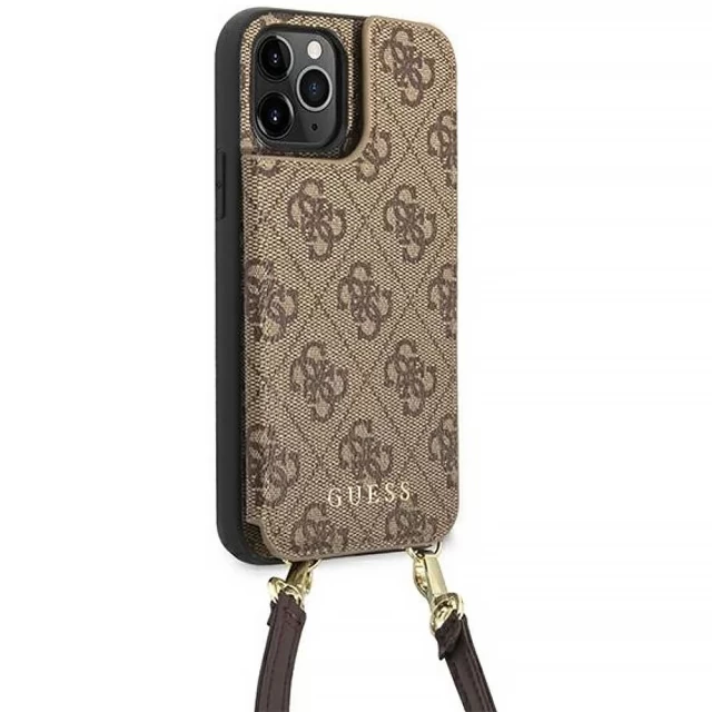 Чохол-гаманець Guess 4G Crossbody Cardslot для iPhone 12 | 12 Pro Brown (GUHCP12MCB4GB)