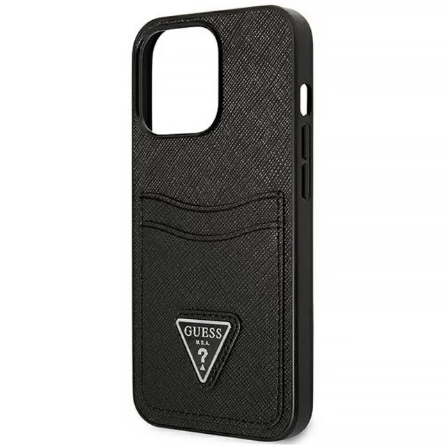 Чохол Guess Saffiano Triangle Logo Cardslot для iPhone 13 Pro Black (GUHCP13LPSATPK)