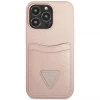 Чехол Guess Saffiano Triangle Logo Cardslot для iPhone 13 Pro Pink (GUHCP13LPSATPP)