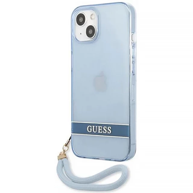 Чехол Guess Translucent Strap для iPhone 13 Blue (GUHCP13MHTSGSB)