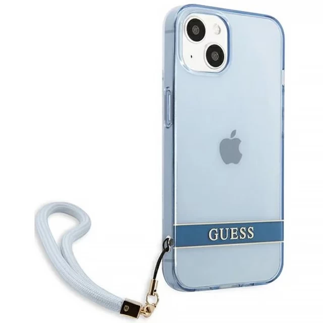 Чехол Guess Translucent Strap для iPhone 13 Blue (GUHCP13MHTSGSB)