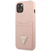 Чехол Guess Saffiano Triangle Logo Cardslot для iPhone 13 Pink (GUHCP13MPSATPP)