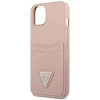 Чохол Guess Saffiano Triangle Logo Cardslot для iPhone 13 Pink (GUHCP13MPSATPP)