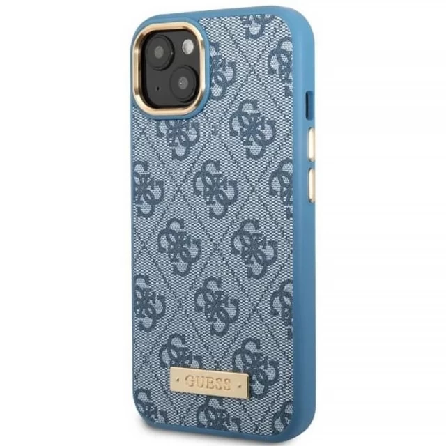 Чохол Guess 4G Logo Plate для iPhone 13 Blue with MagSafe (GUHMP13MU4GPRB)