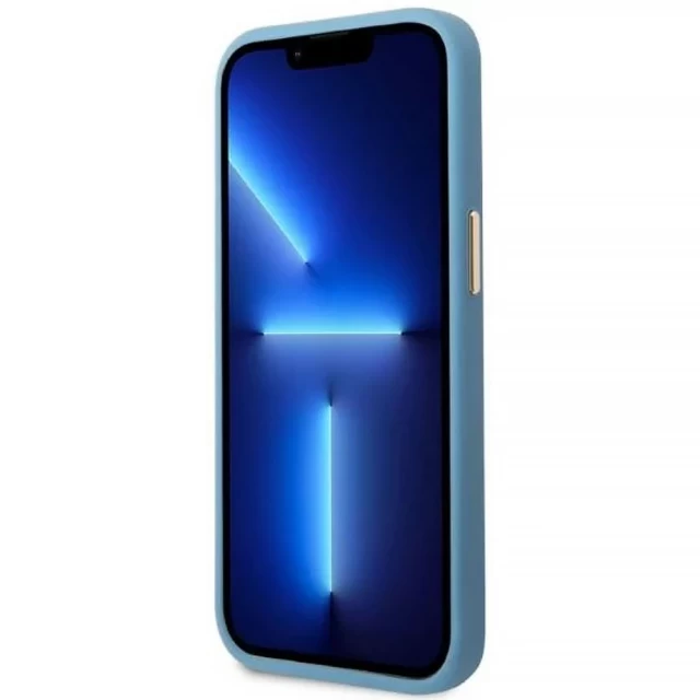 Чехол Guess 4G Logo Plate для iPhone 13 Blue with MagSafe (GUHMP13MU4GPRB)