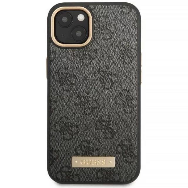 Чохол Guess 4G Logo Plate для iPhone 13 Black with MagSafe (GUHMP13MU4GPRK)