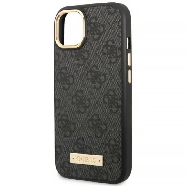 Чохол Guess 4G Logo Plate для iPhone 13 Black with MagSafe (GUHMP13MU4GPRK)