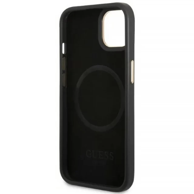 Чохол Guess 4G Logo Plate для iPhone 13 Black with MagSafe (GUHMP13MU4GPRK)