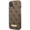 Чехол Guess 4G Logo Plate для iPhone 13 Brown with MagSafe (GUHMP13MU4GPRW)