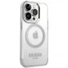 Чехол Guess Metal Outline для iPhone 14 Pro Silver with MagSafe (GUHMP14LHTRMS)