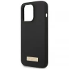 Чехол Guess Silicone Logo Plate для iPhone 14 Pro Black with MagSafe (GUHMP14LSBPLK)