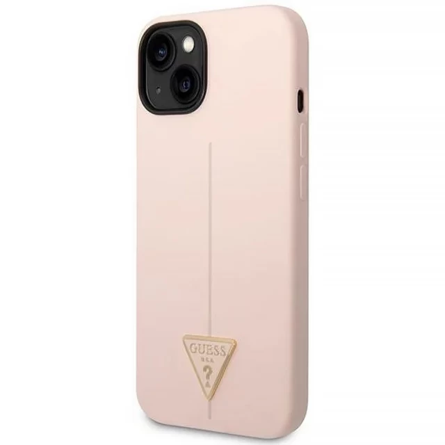 Чехол Guess Silicone Triangle для iPhone 14 Pink (GUHCP14SSLTGP)