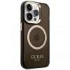 Чехол Guess Gold Outline Translucent для iPhone 14 Pro Black with MagSafe (GUHMP14LHTCMK)