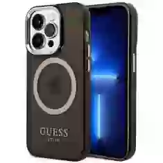 Чохол Guess Gold Outline Translucent для iPhone 14 Pro Black with MagSafe (GUHMP14LHTCMK)