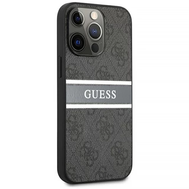 Чохол Guess 4G Stripe для iPhone 13 Pro Max Grey (GUHCP13X4GDGR)