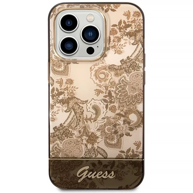 Чохол Guess Porcelain Collection для iPhone 14 Pro Max Ochre (GUHCP14XHGPLHC)