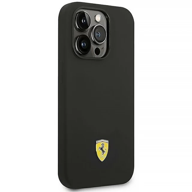 Чехол Ferrari Silicone Metal Logo для iPhone 14 Pro Black (FEHCP14LSIBBK)