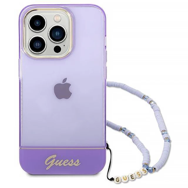 Чехол Guess Translucent Pearl Strap для iPhone 14 Pro Purple (GUHCP14LHGCOHU)
