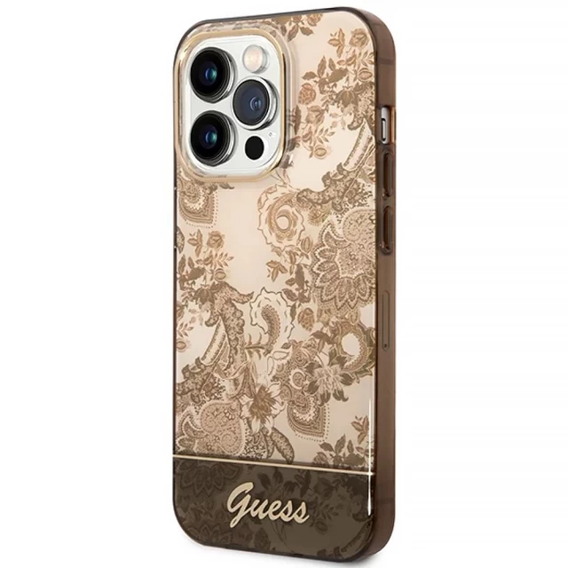 Чехол Guess Porcelain Collection для iPhone 14 Pro Ochre (GUHCP14LHGPLHC)