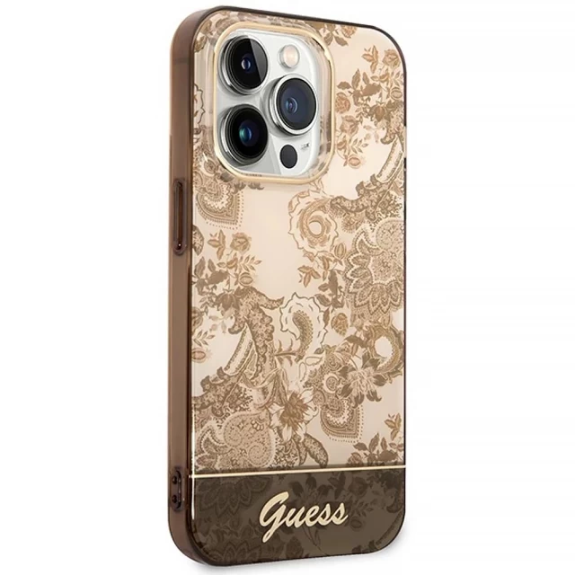 Чохол Guess Porcelain Collection для iPhone 14 Pro Ochre (GUHCP14LHGPLHC)