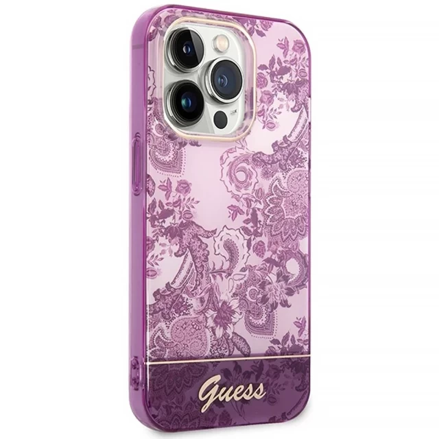 Чехол Guess Porcelain Collection для iPhone 14 Pro Fuchsia (GUHCP14LHGPLHF)