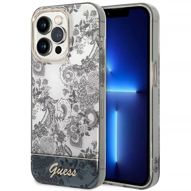 Чохол Guess Porcelain Collection для iPhone 14 Pro Grey (GUHCP14LHGPLHG)