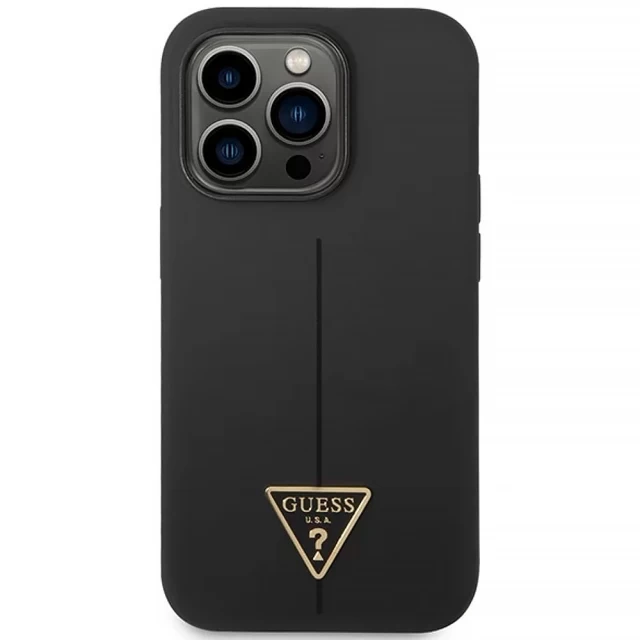 Чехол Guess Silicone Triangle для iPhone 14 Pro Black (GUHCP14LSLTGK)