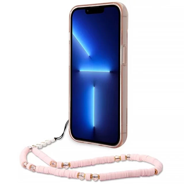 Чохол Guess Translucent Pearl Strap для iPhone 14 Plus Pink (GUHCP14MHGCOHP)