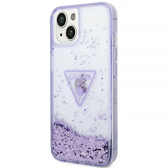 Чехол Guess Liquid Glitter Palm Collection для iPhone 14 Plus Purple (GUHCP14MLFCTPU)