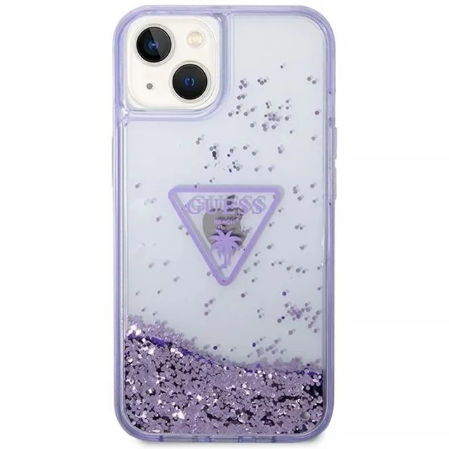 Чохол Guess Liquid Glitter Palm Collection для iPhone 14 Plus Purple (GUHCP14MLFCTPU)