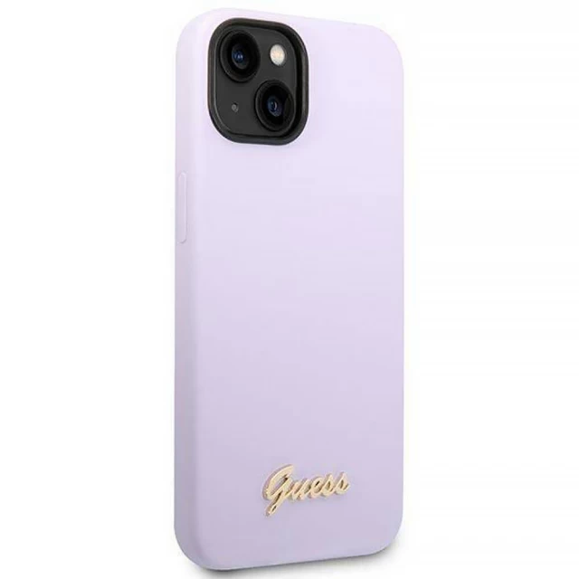 Чехол Guess Silicone Vintage Gold Logo для iPhone 14 Plus Purple (GUHCP14MSLSMU)