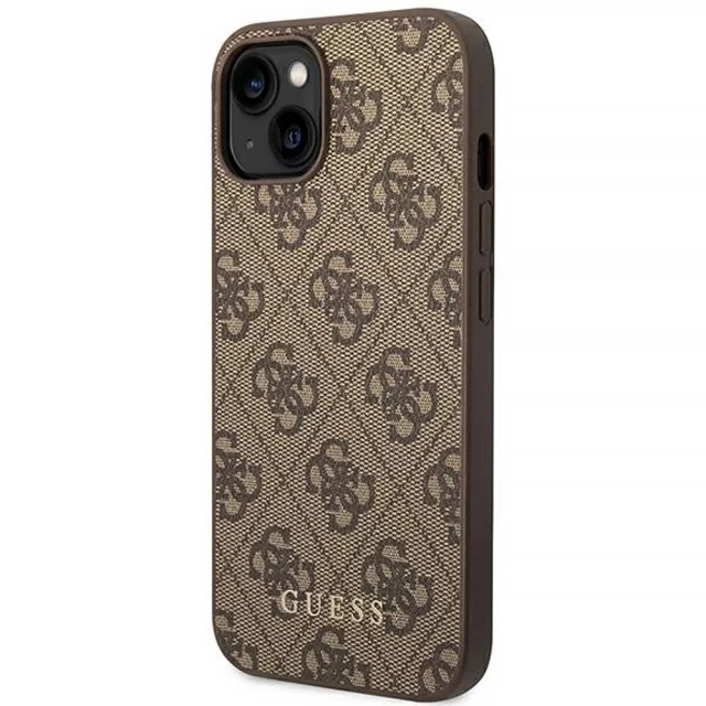 Чохол Guess 4G Metal Gold Logo для iPhone 14 Brown (GUHCP14SG4GFBR)