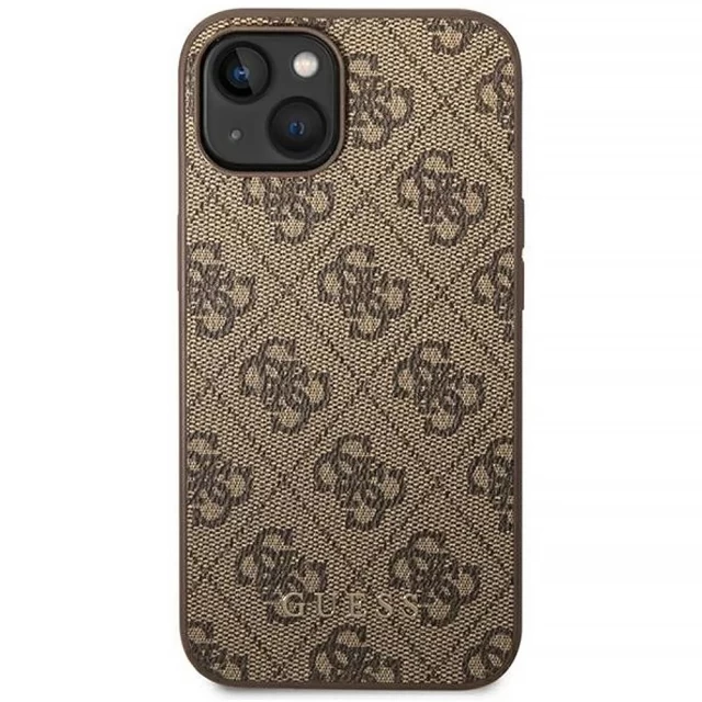 Чохол Guess 4G Metal Gold Logo для iPhone 14 Brown (GUHCP14SG4GFBR)