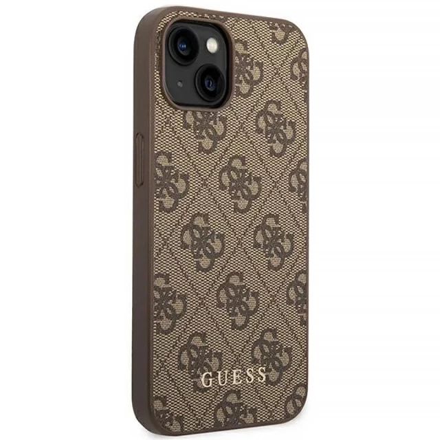 Чохол Guess 4G Metal Gold Logo для iPhone 14 Brown (GUHCP14SG4GFBR)