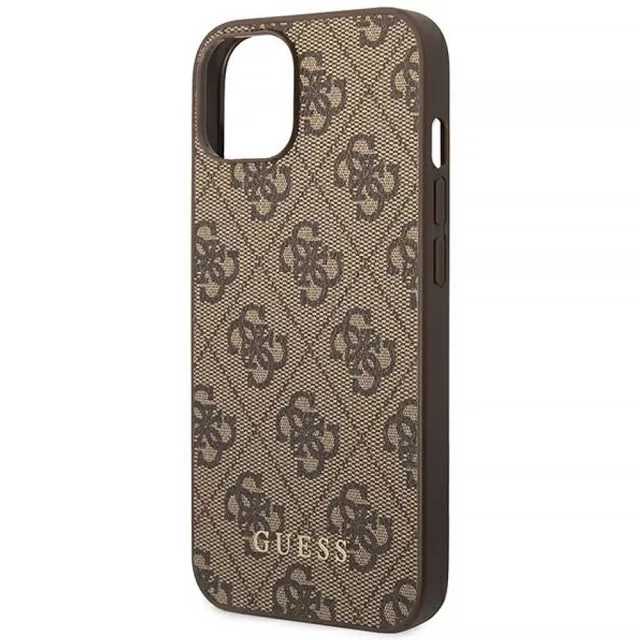 Чехол Guess 4G Metal Gold Logo для iPhone 14 Brown (GUHCP14SG4GFBR)