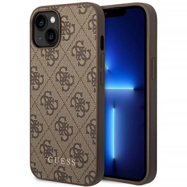 Чехол Guess 4G Metal Gold Logo для iPhone 14 Brown (GUHCP14SG4GFBR)