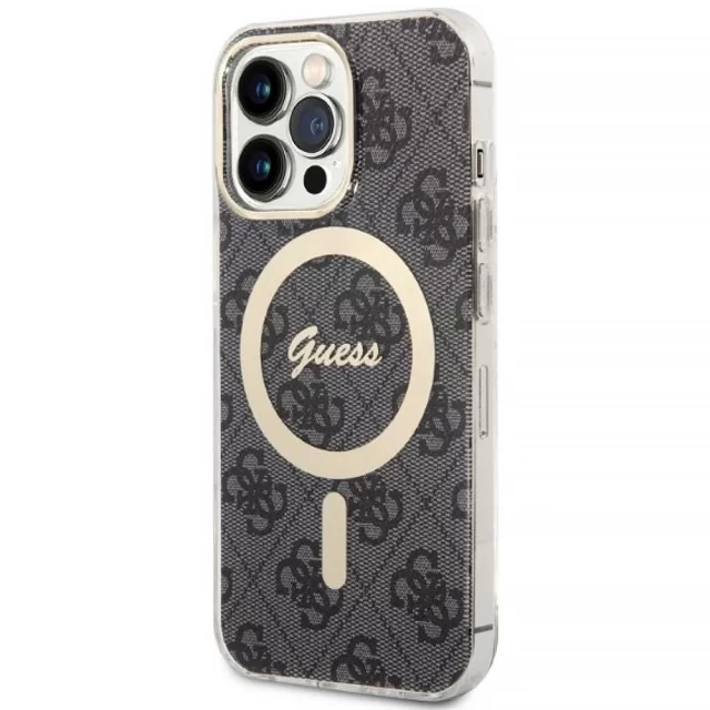 Чохол із зарядним пристроєм Guess 4G Print + Charger Set для iPhone 13 Pro Max Black with MagSafe (GUBPP13XH4EACSK)