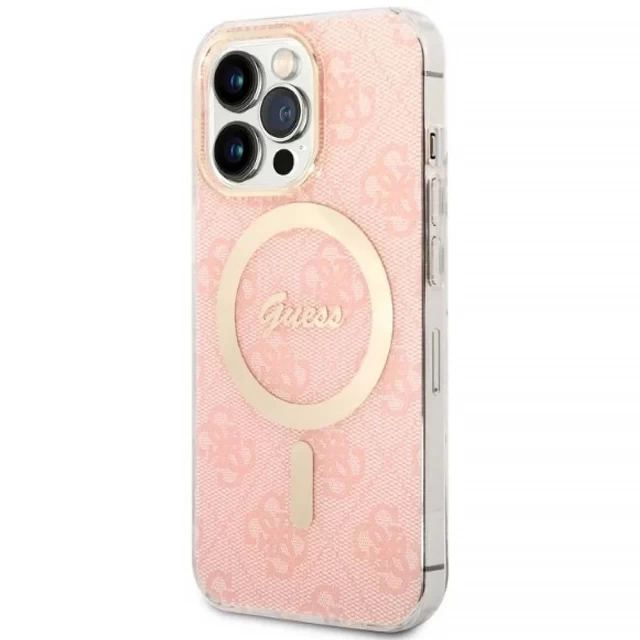 Чехол с зарядным устройством Guess 4G Print + Charger Set для iPhone 13 Pro Max Pink with MagSafe (GUBPP13XH4EACSP)