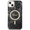 Чехол с зарядным устройством Guess Marble + Charger Set для iPhone 14 Black with MagSafe (GUBPP14SHMEACSK)