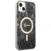 Чохол із зарядним пристроєм Guess Marble + Charger Set для iPhone 14 Black with MagSafe (GUBPP14SHMEACSK)