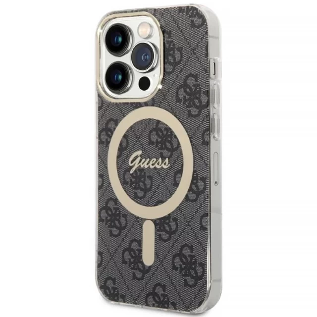 Чохол із зарядним пристроєм Guess 4G Print + Charger Set для iPhone 14 Pro Max Black with MagSafe (GUBPP14XH4EACSK)