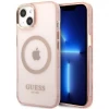 Чохол Guess Gold Outline Translucent для iPhone 13 Pink with MagSafe (GUHMP13MHTCMP)