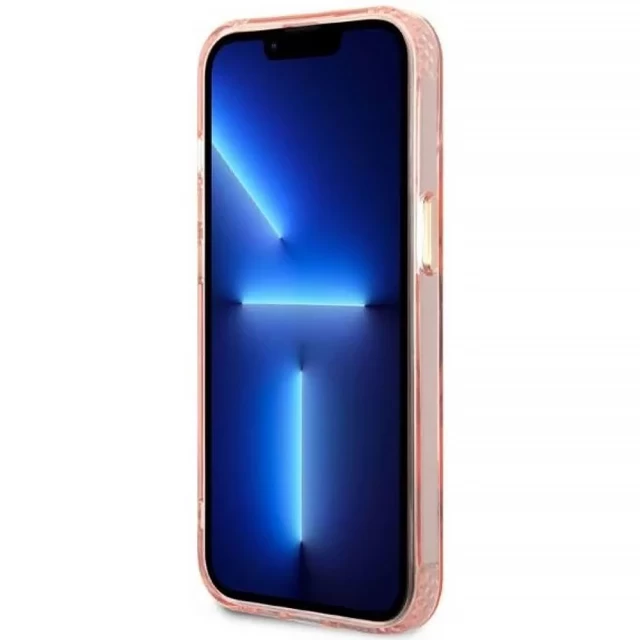 Чохол Guess Gold Outline Translucent для iPhone 13 Pink with MagSafe (GUHMP13MHTCMP)