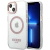 Чохол Guess Metal Outline для iPhone 13 Pink with MagSafe (GUHMP13MHTRMP)