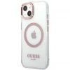 Чохол Guess Metal Outline для iPhone 13 Pink with MagSafe (GUHMP13MHTRMP)