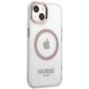 Чохол Guess Metal Outline для iPhone 13 Pink with MagSafe (GUHMP13MHTRMP)